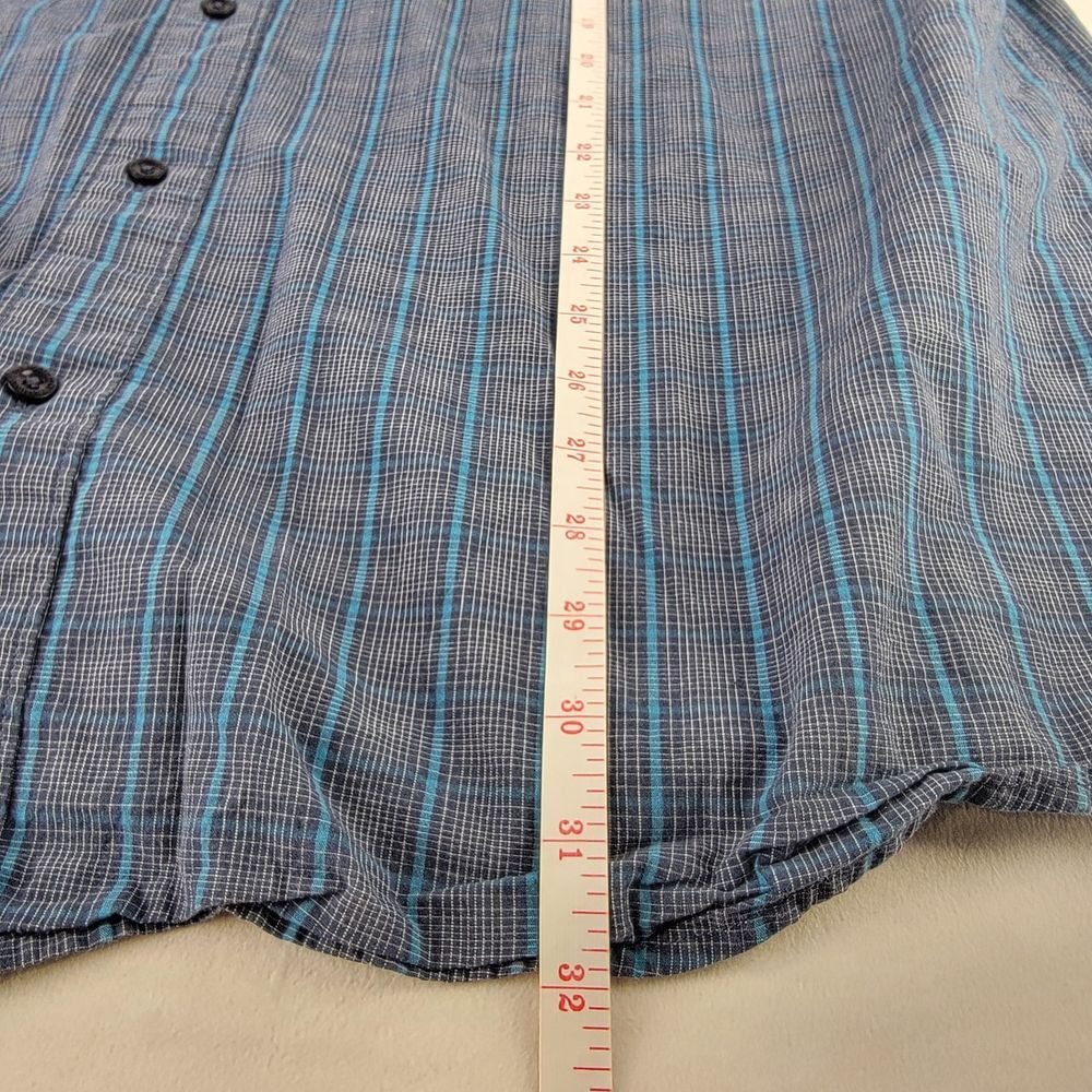 NORTH FACE Long Sleeve Button Up Blue Green Plaid Cotton XXL Casual Classic - Picture 6 of 8